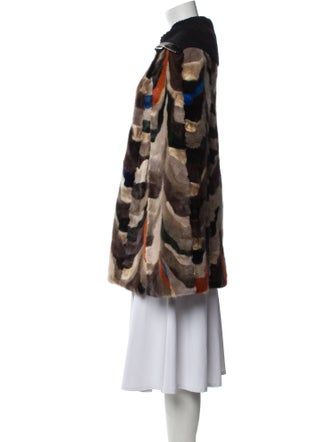 Sonia Rykiel Mink Striped Fur Coat