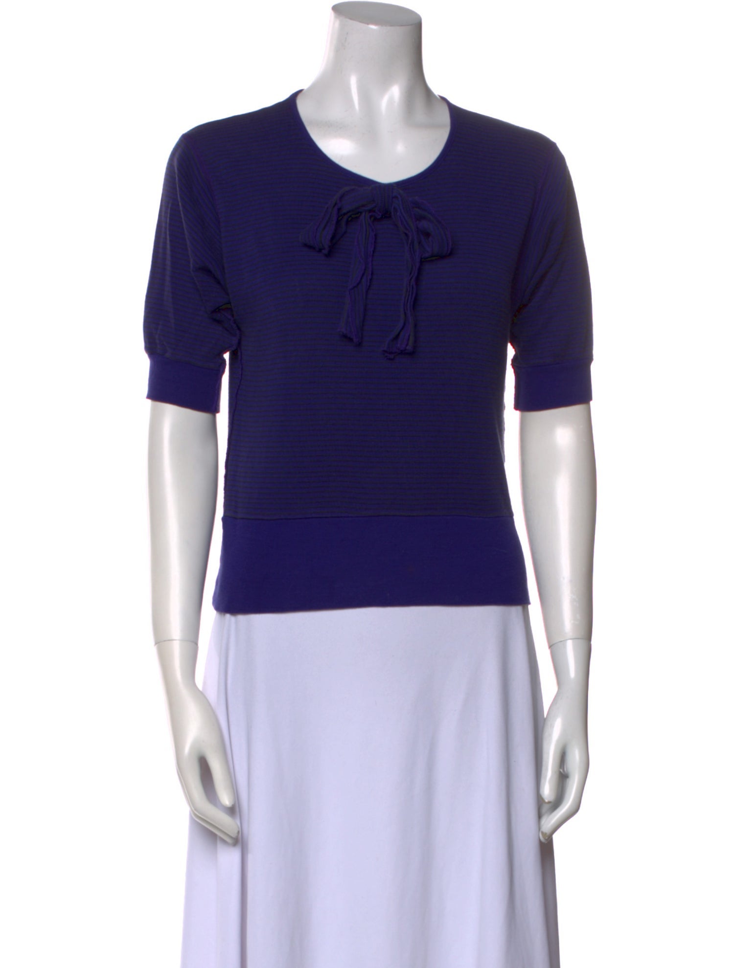 Sonia Rykiel Tie Neck Short Sleeve Top