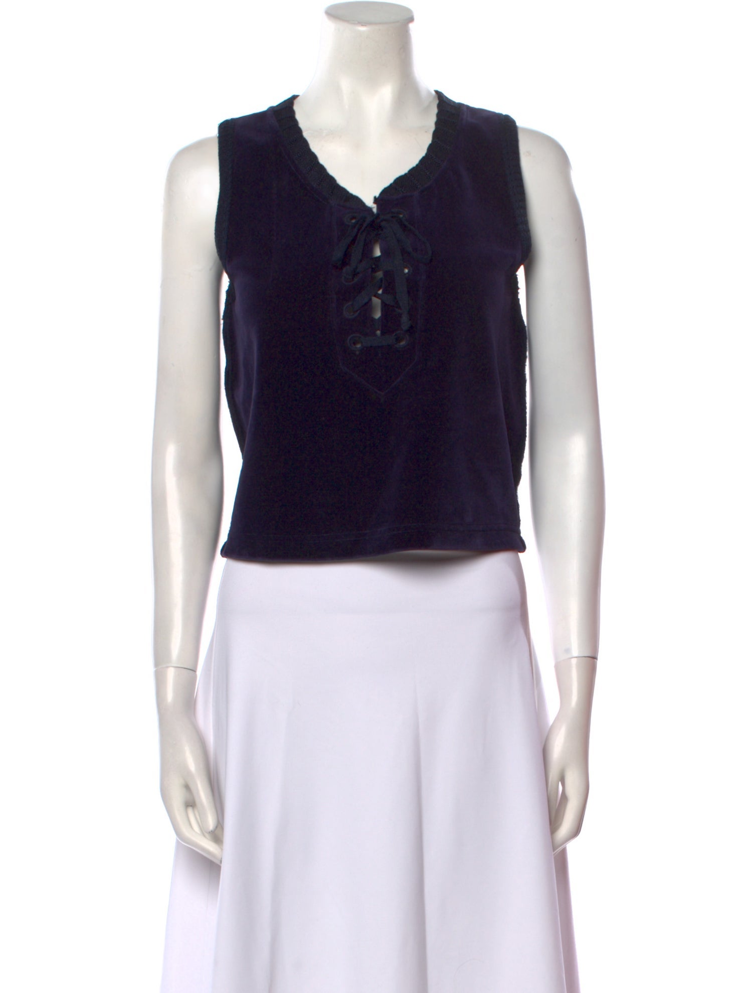 Sonia Rykiel V-Neck Sleeveless Crop Top
