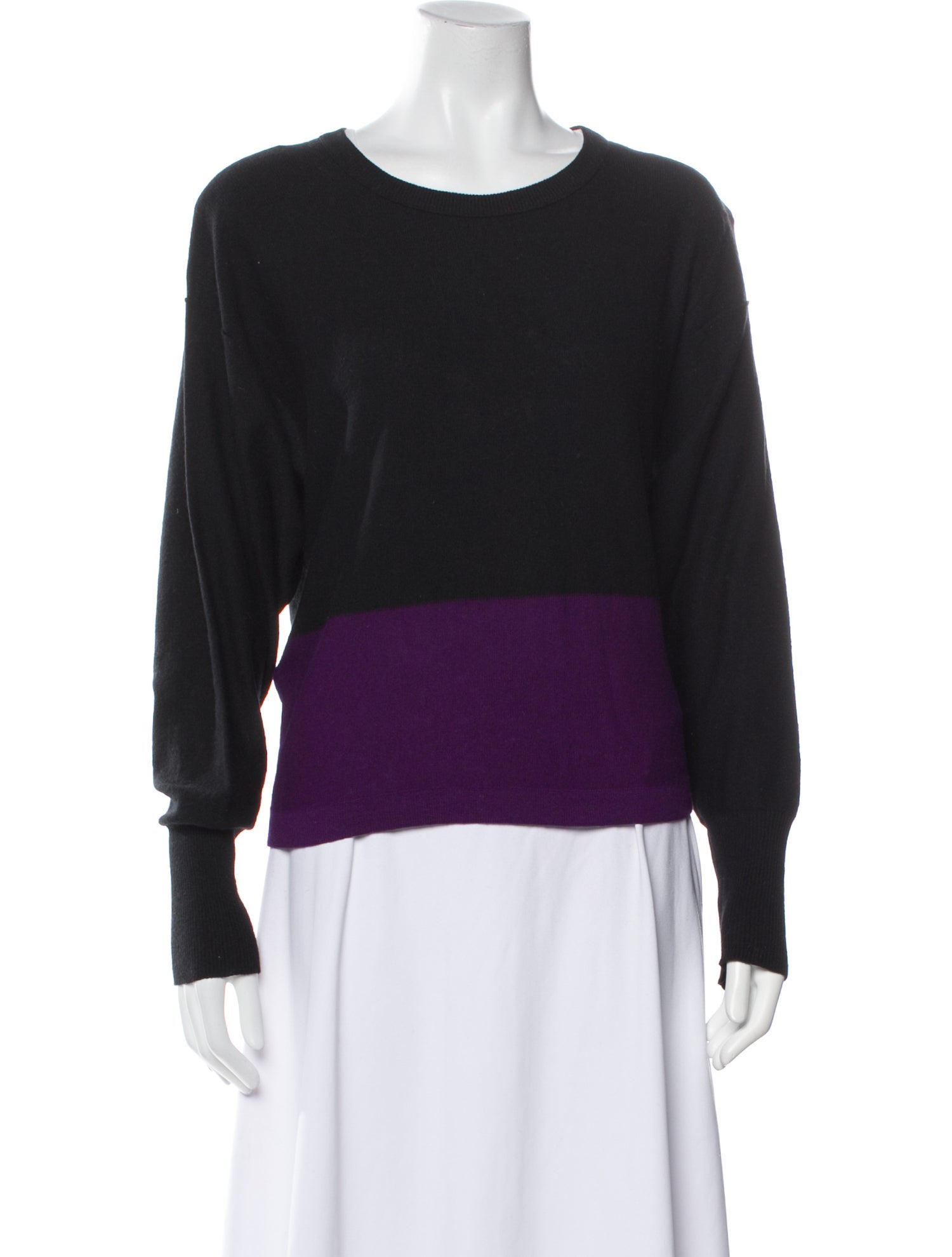 Sonia Rykiel Colorblock Pattern Bateau Neckline Sweater
