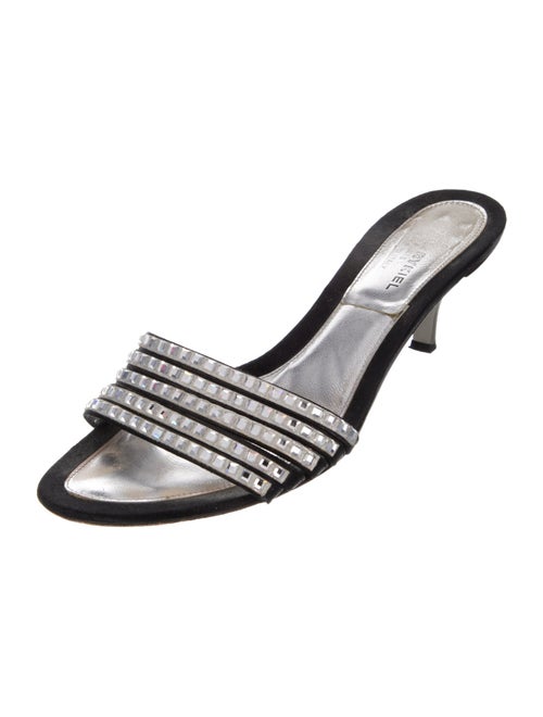 Sonia Rykiel Suede Crystal Embellishments Slides