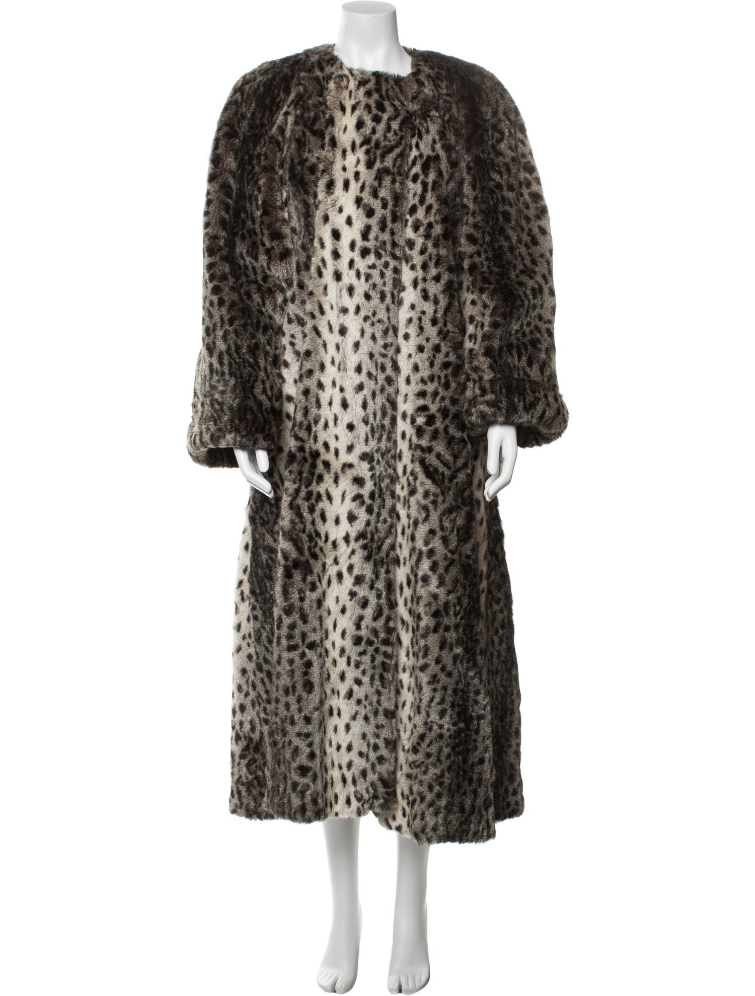 Sonia Rykiel Faux Fur Animal Print Faux Fur Coat