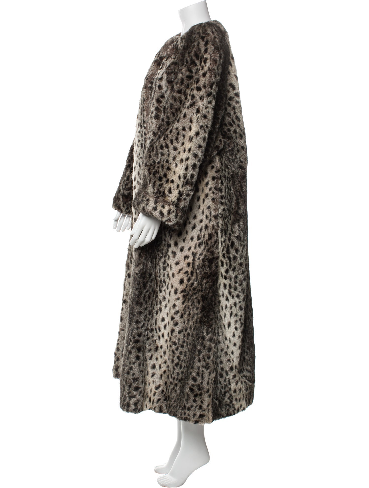 Sonia Rykiel Faux Fur Animal Print Faux Fur Coat