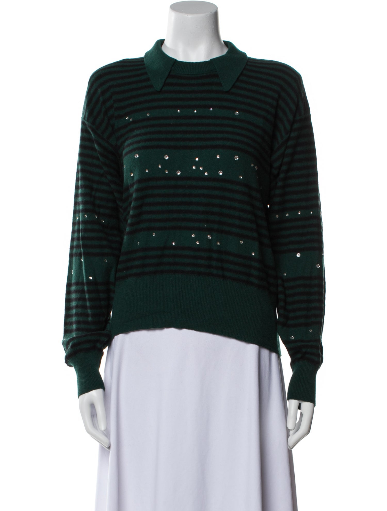 Sonia Rykiel Striped Mock Neck Sweatshirt