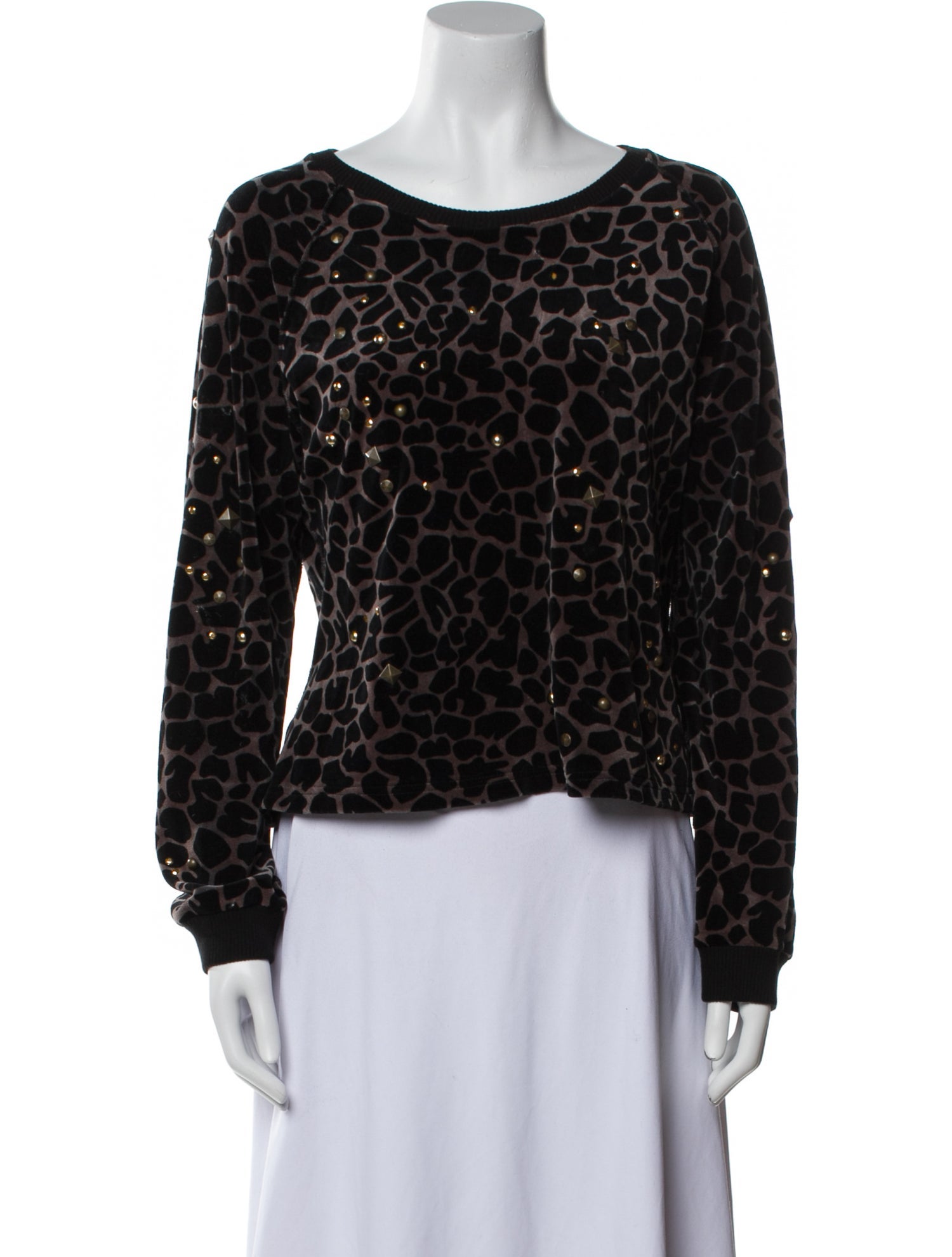 Sonia Rykiel Animal Print Bateau Neckline Sweatshirt