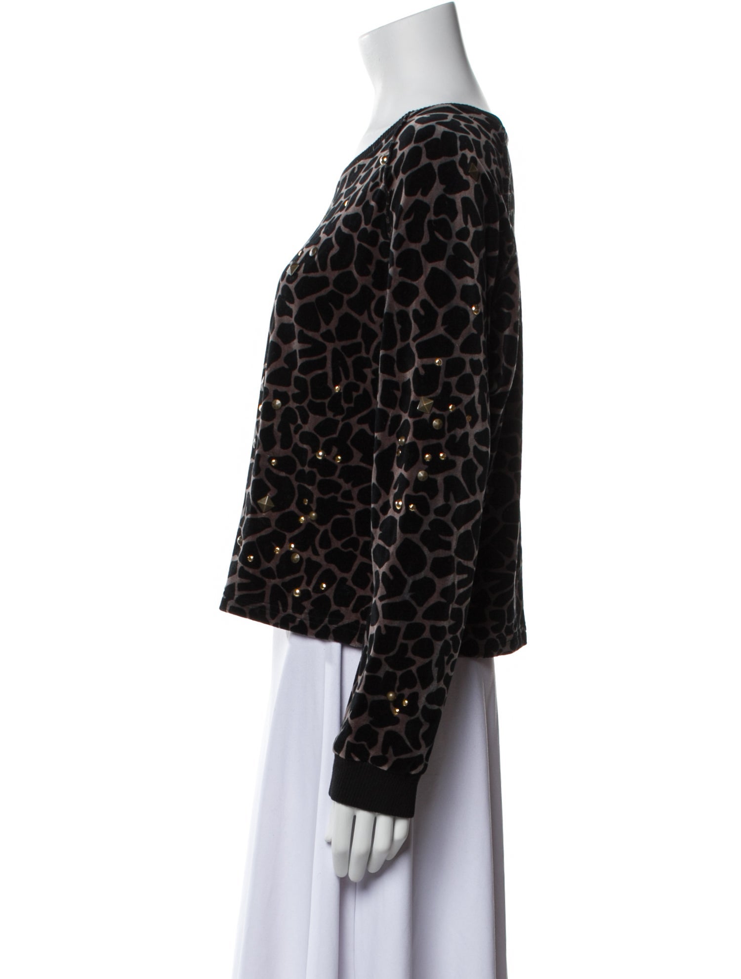 Sonia Rykiel Animal Print Bateau Neckline Sweatshirt