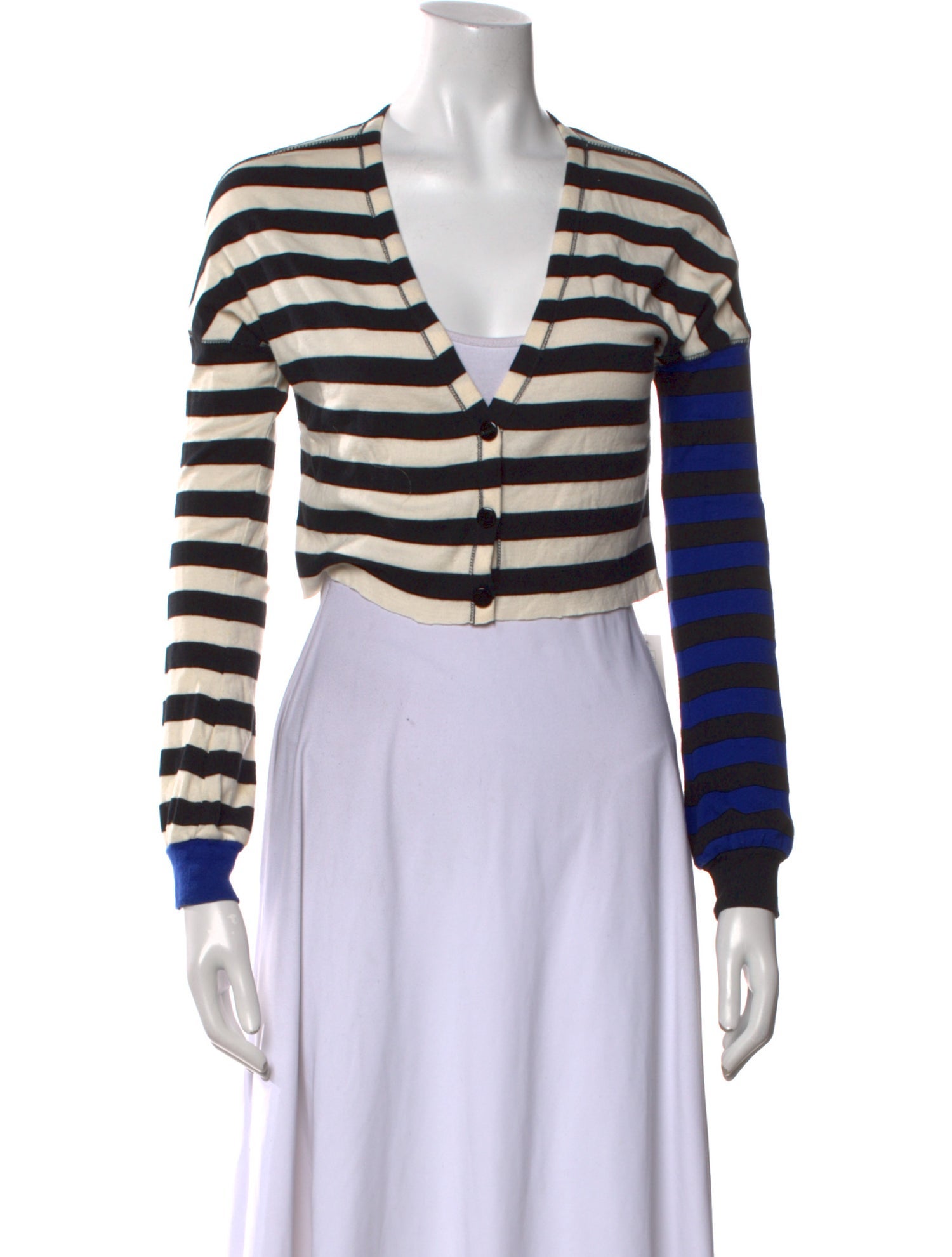 Sonia Rykiel Striped V-Neck Crop Top