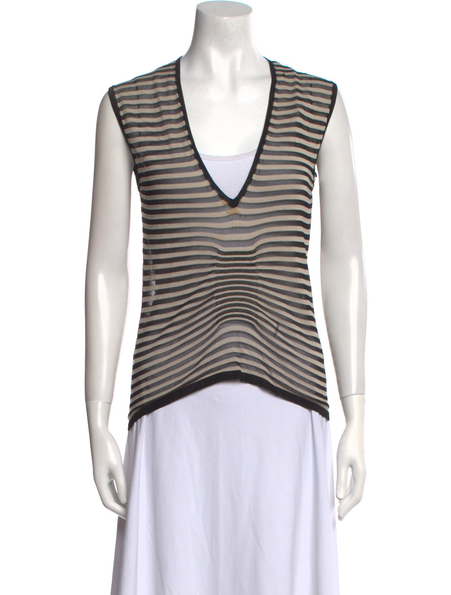 Sonia Rykiel Striped V-Neck Top