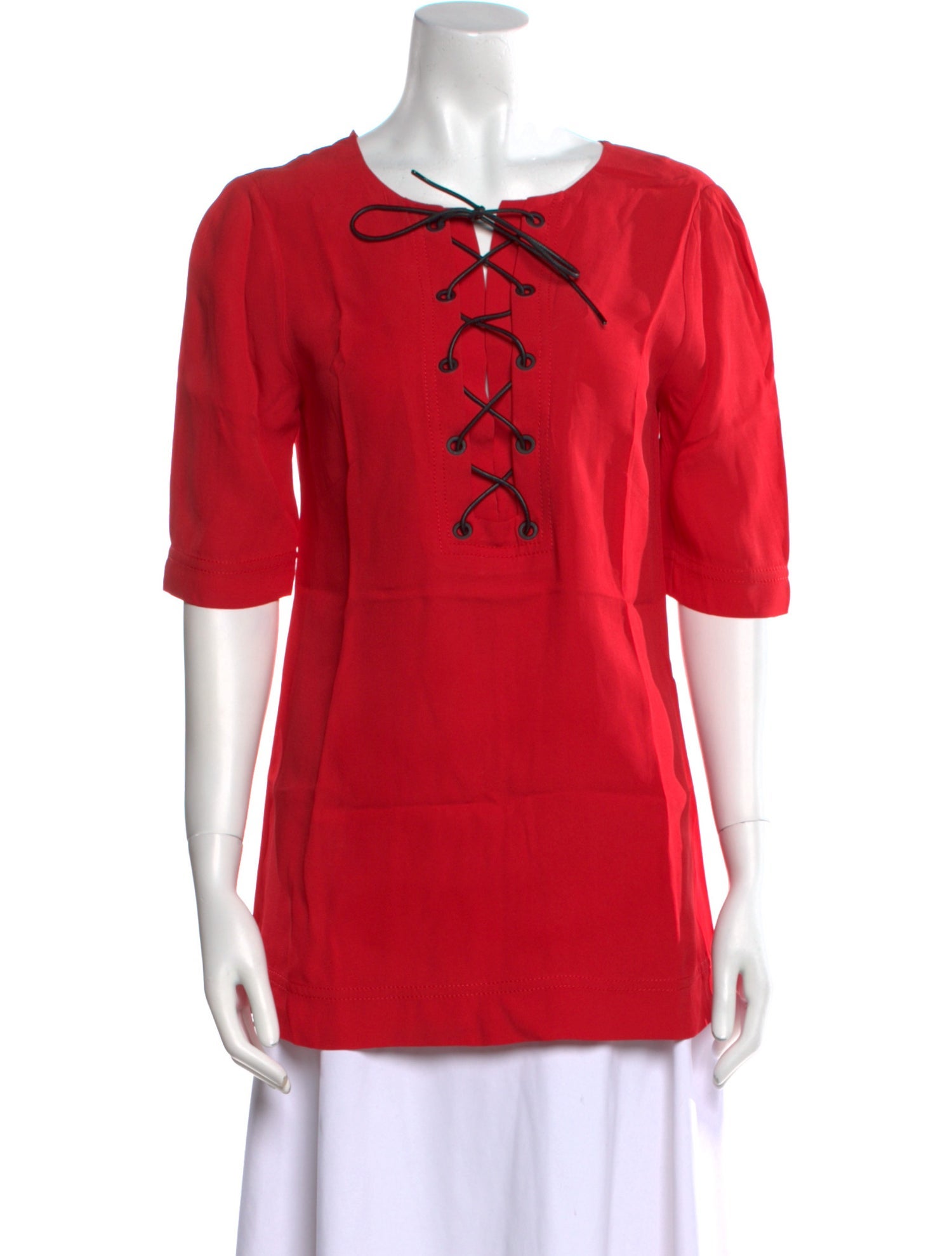 Sonia Rykiel Tie Neck Three-Quarter Sleeve Top
