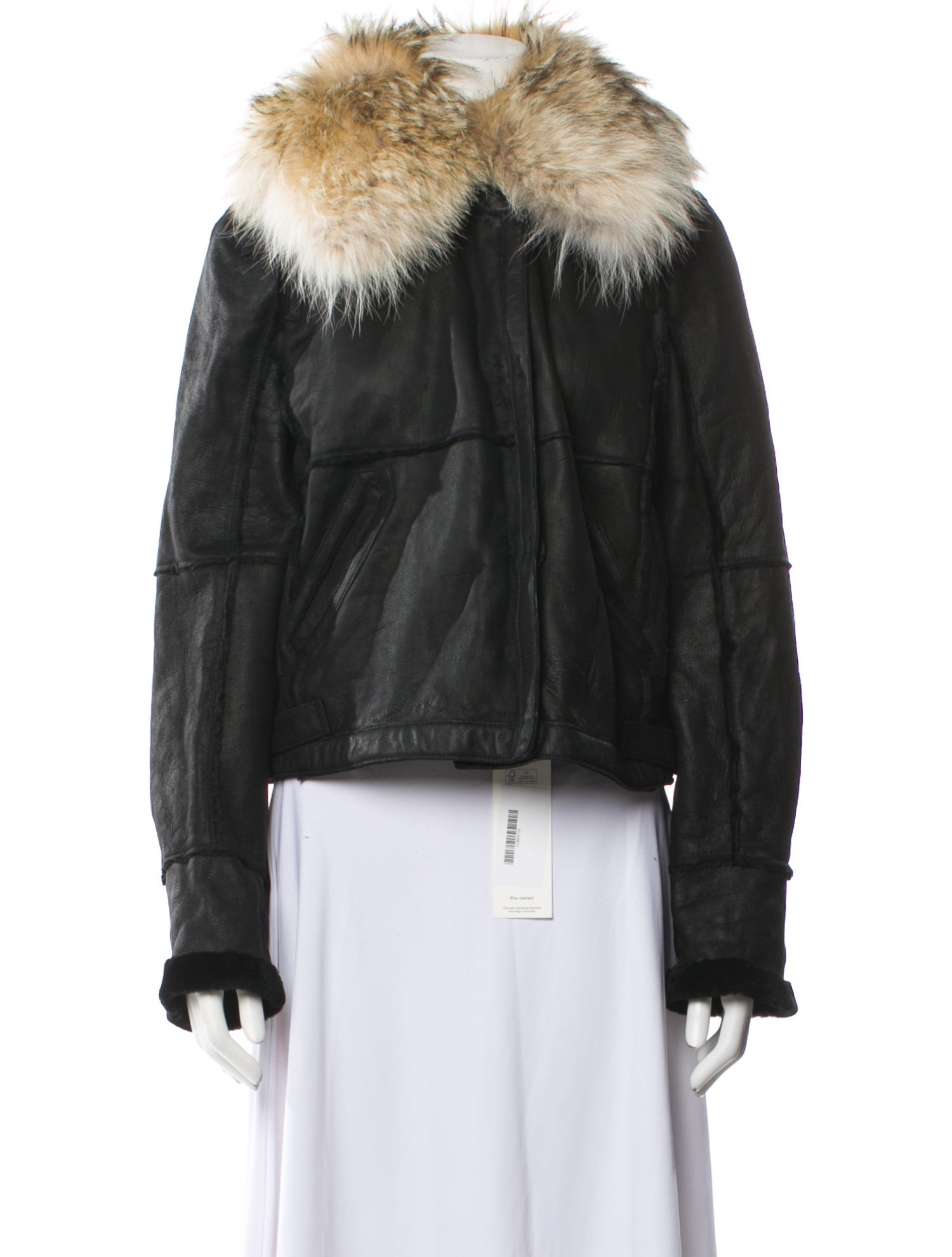 Sonia Rykiel Lamb Leather Faux Fur Jacket