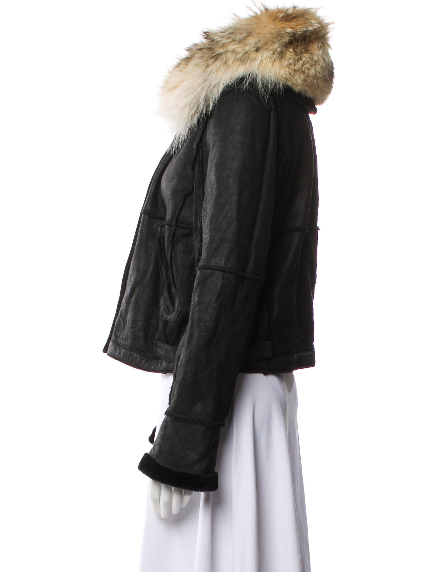 Sonia Rykiel Lamb Leather Faux Fur Jacket
