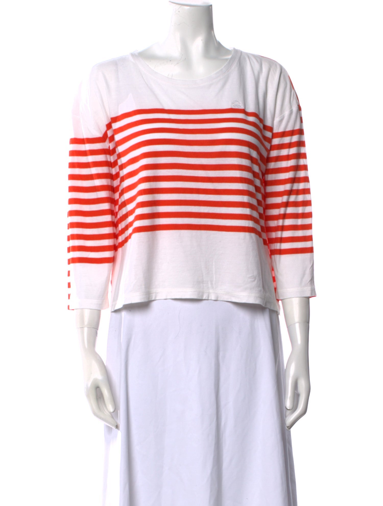 Sonia Rykiel Striped Bateau Neckline Crop Top