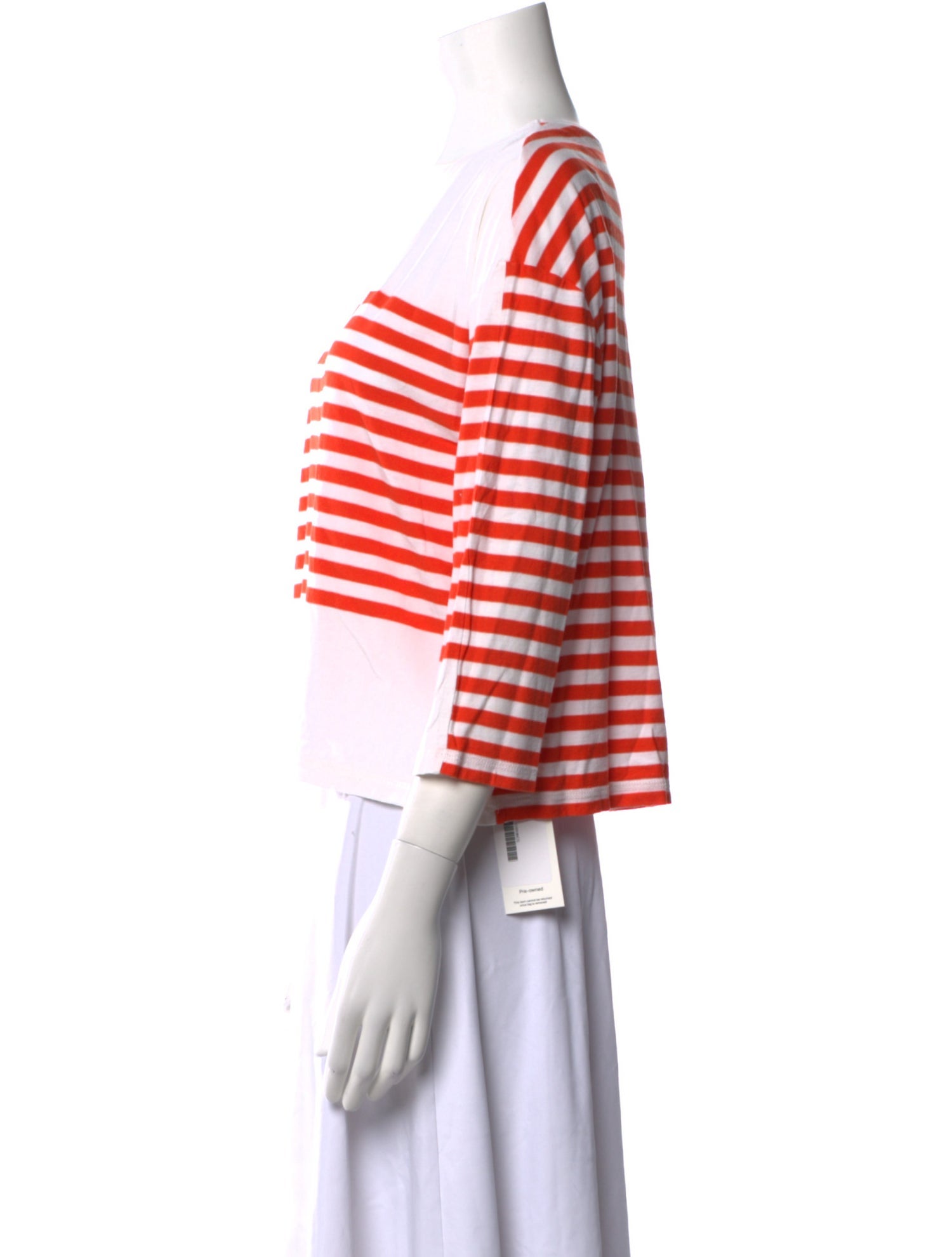 Sonia Rykiel Striped Bateau Neckline Crop Top