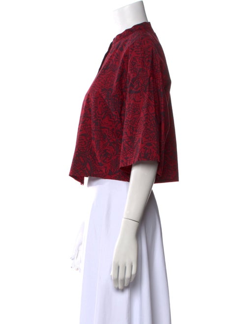 Sonia Rykiel Printed Mock Neck Crop Top