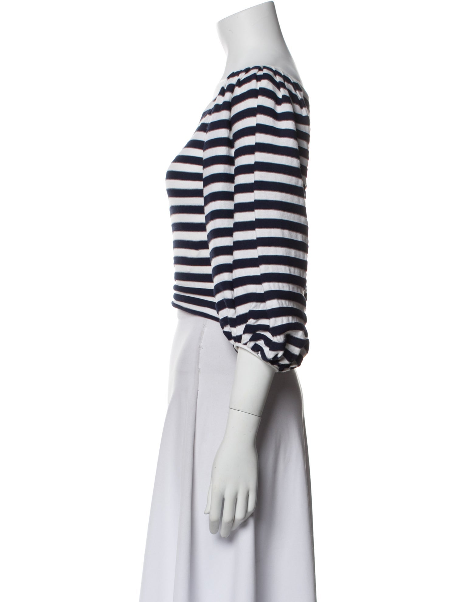 Sonia Rykiel Striped Bateau Neckline Crop Top