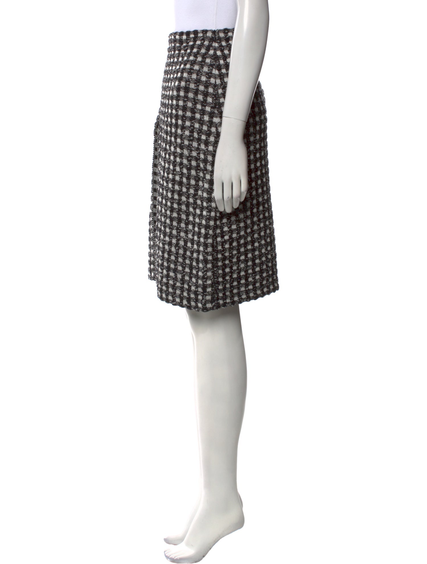 Sonia Rykiel Houndstooth Print Knee-Length Skirt w/ Tags