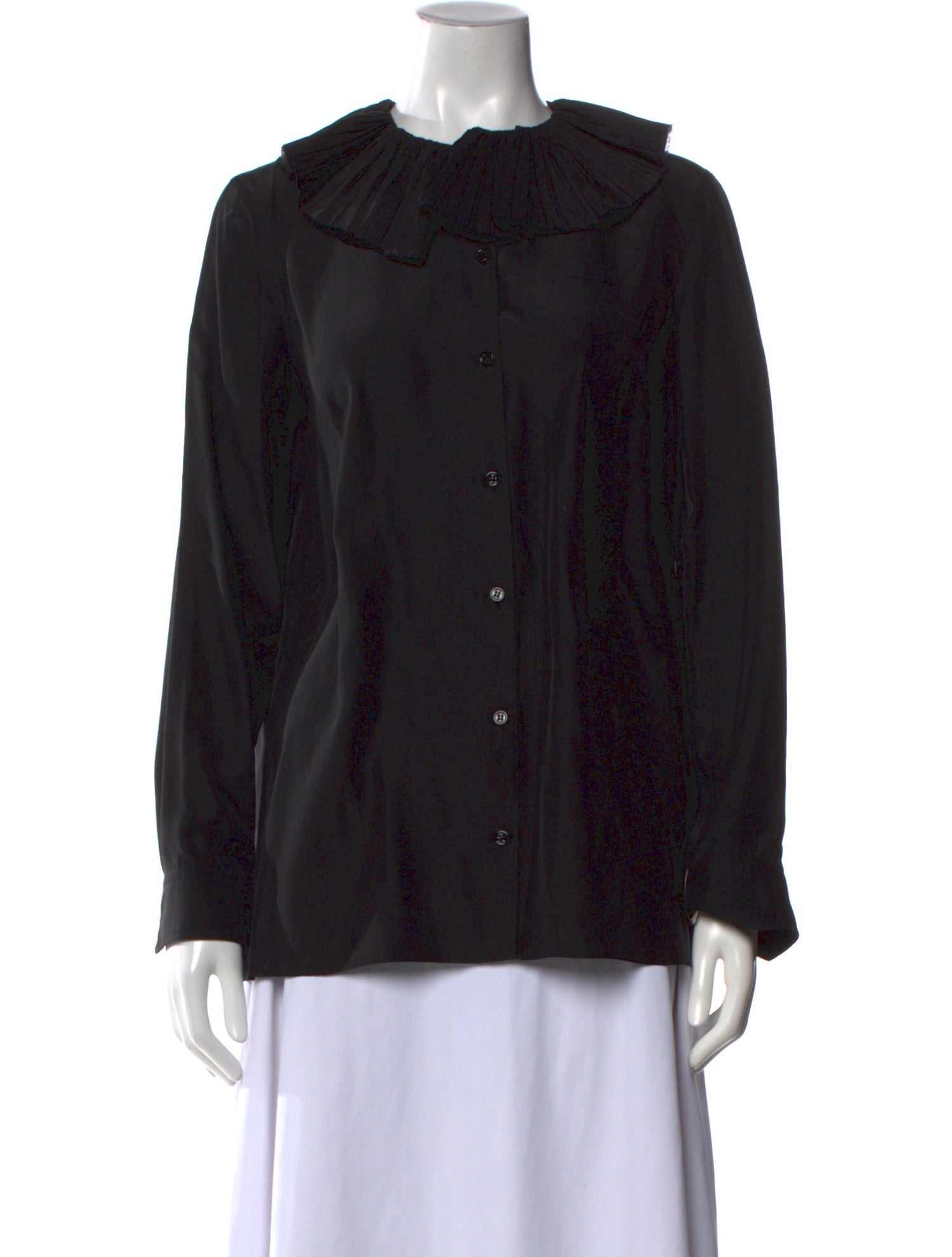 Sonia Rykiel Silk Crew Neck Button-Up Top