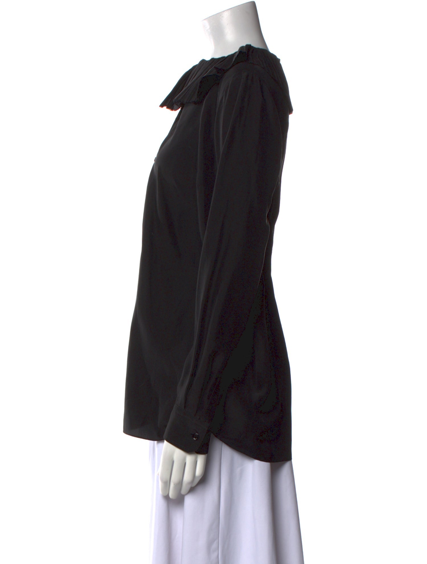 Sonia Rykiel Silk Crew Neck Button-Up Top