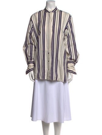 Sonia Rykiel Striped Long Sleeve Button-Up Top