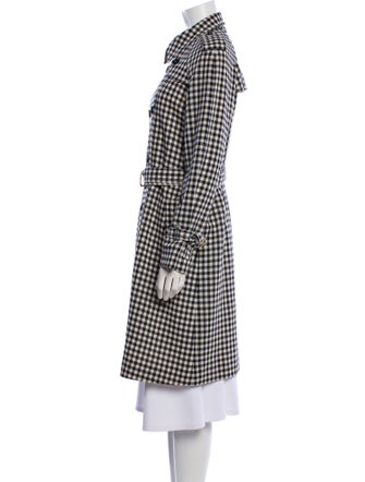 Sonia Rykiel Wool Plaid Print Trench Coat