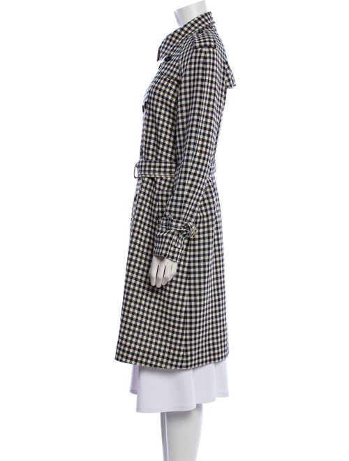 Sonia Rykiel Wool Plaid Print Trench Coat