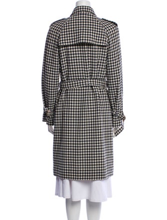 Sonia Rykiel Wool Plaid Print Trench Coat