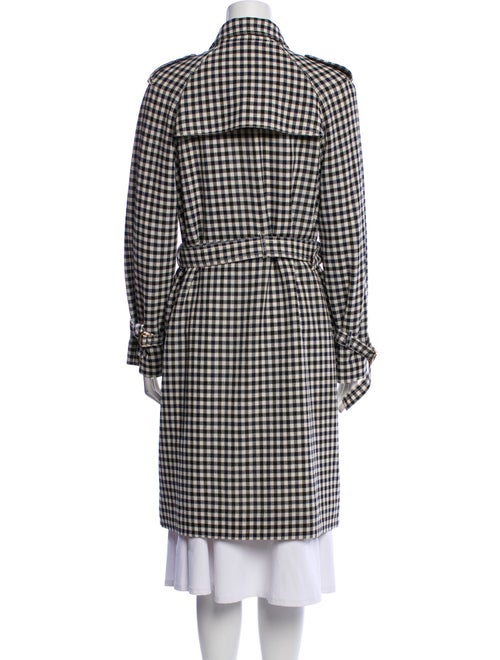 Sonia Rykiel Wool Plaid Print Trench Coat