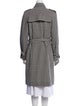 Sonia Rykiel Wool Plaid Print Trench Coat