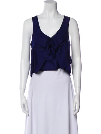 Sonia Rykiel Silk V-Neck Crop Top