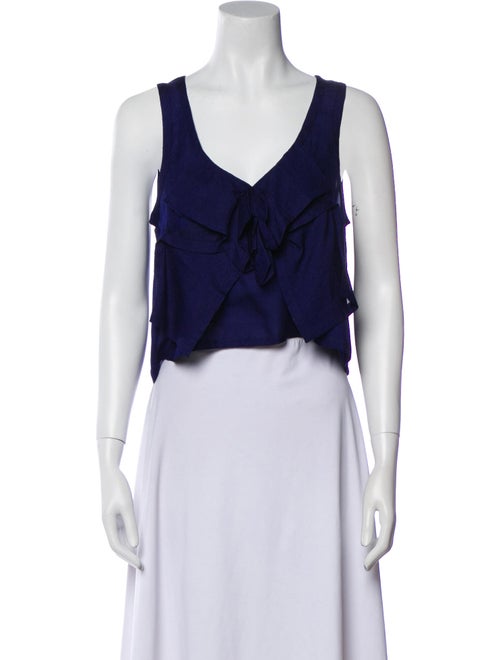 Sonia Rykiel Silk V-Neck Crop Top