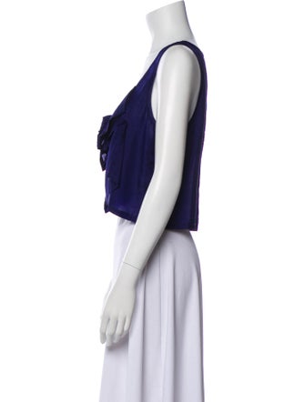 Sonia Rykiel Silk V-Neck Crop Top