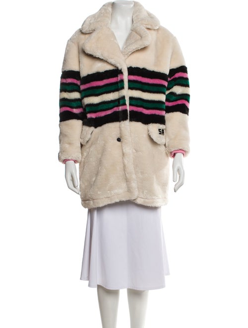 Sonia Rykiel Striped Faux Fur Coat