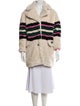 Sonia Rykiel Striped Faux Fur Coat