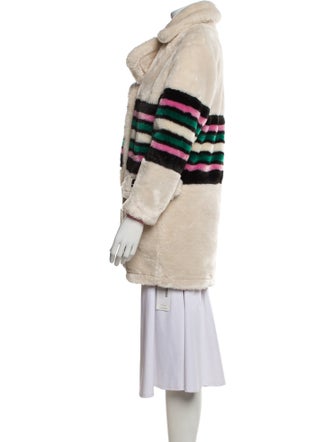 Sonia Rykiel Striped Faux Fur Coat