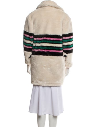 Sonia Rykiel Striped Faux Fur Coat