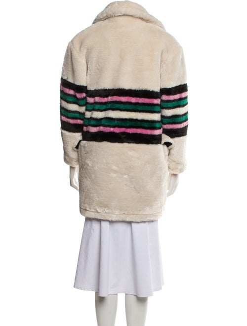 Sonia Rykiel Striped Faux Fur Coat