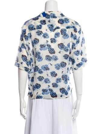 Sonia Rykiel Floral Print Short Sleeve Button-Up Top
