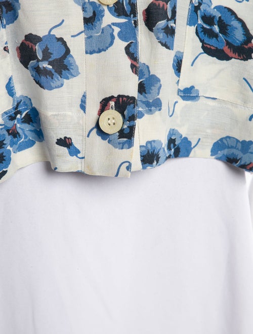 Sonia Rykiel Floral Print Short Sleeve Button-Up Top