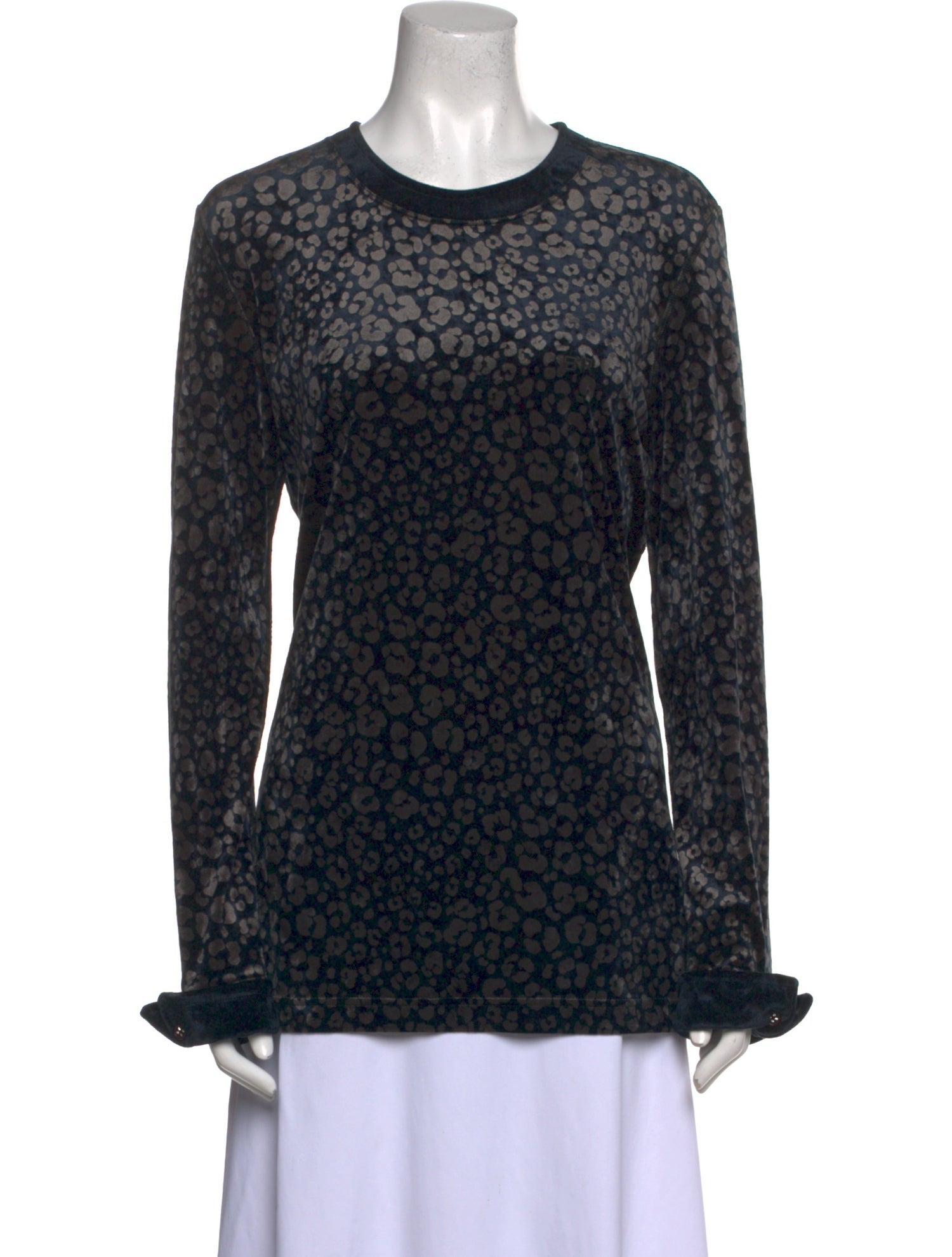 Sonia Rykiel Animal Print Crew Neck Top