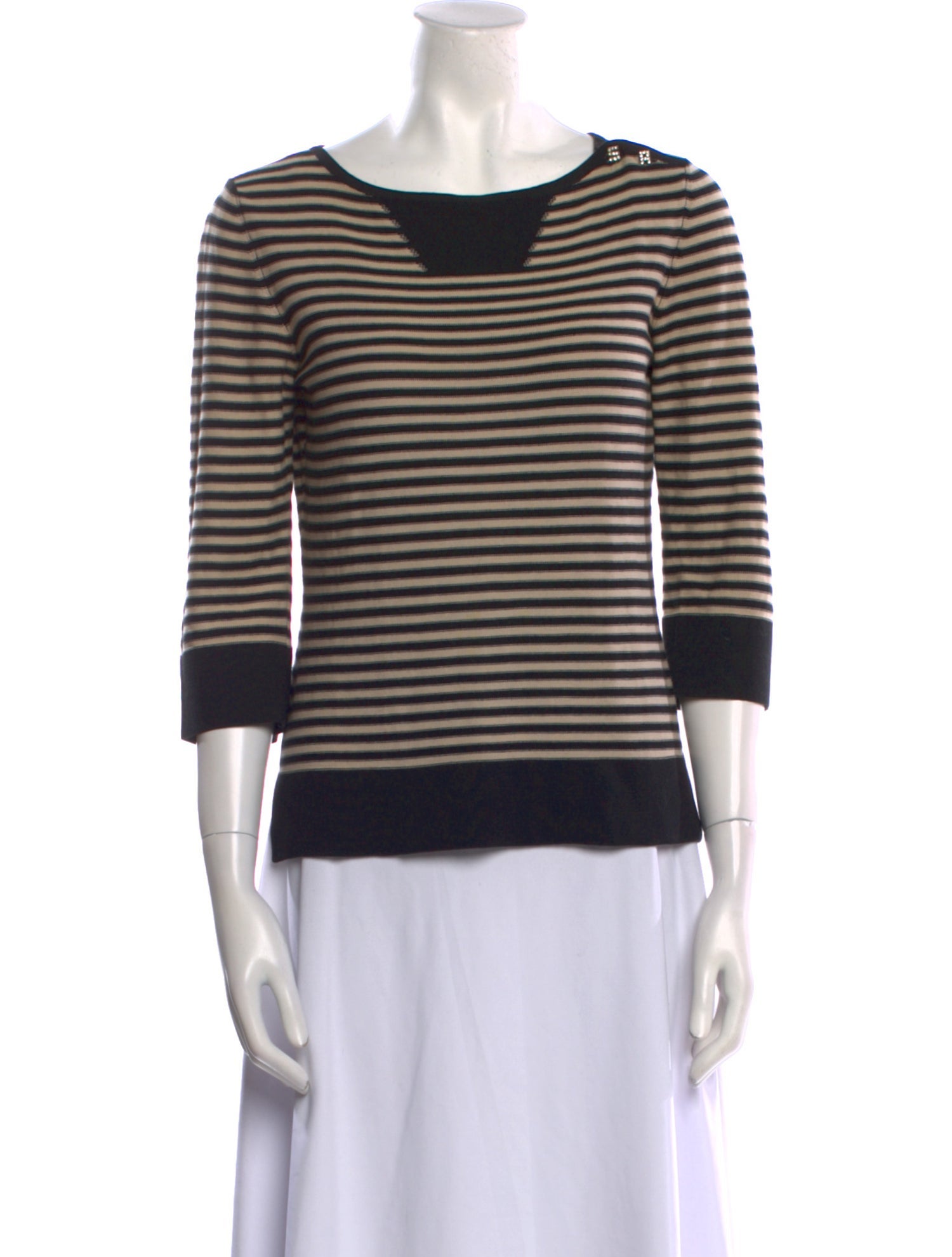 Sonia Rykiel Striped Bateau Neckline Sweater