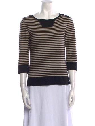 Sonia Rykiel Striped Bateau Neckline Sweater