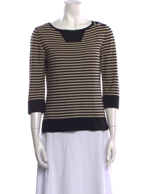 Sonia Rykiel Striped Bateau Neckline Sweater