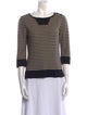 Sonia Rykiel Striped Bateau Neckline Sweater