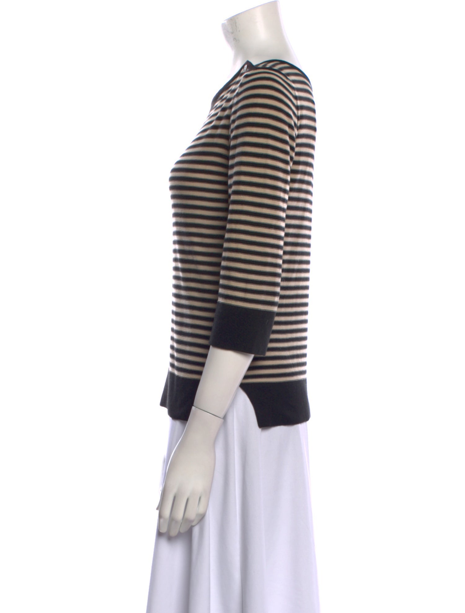 Sonia Rykiel Striped Bateau Neckline Sweater