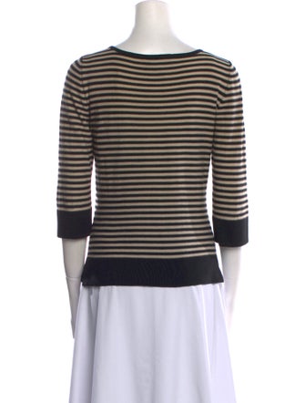 Sonia Rykiel Striped Bateau Neckline Sweater