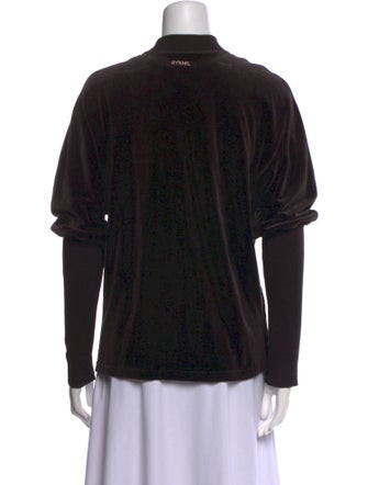 Sonia Rykiel Mock Neck Long Sleeve Button-Up Top