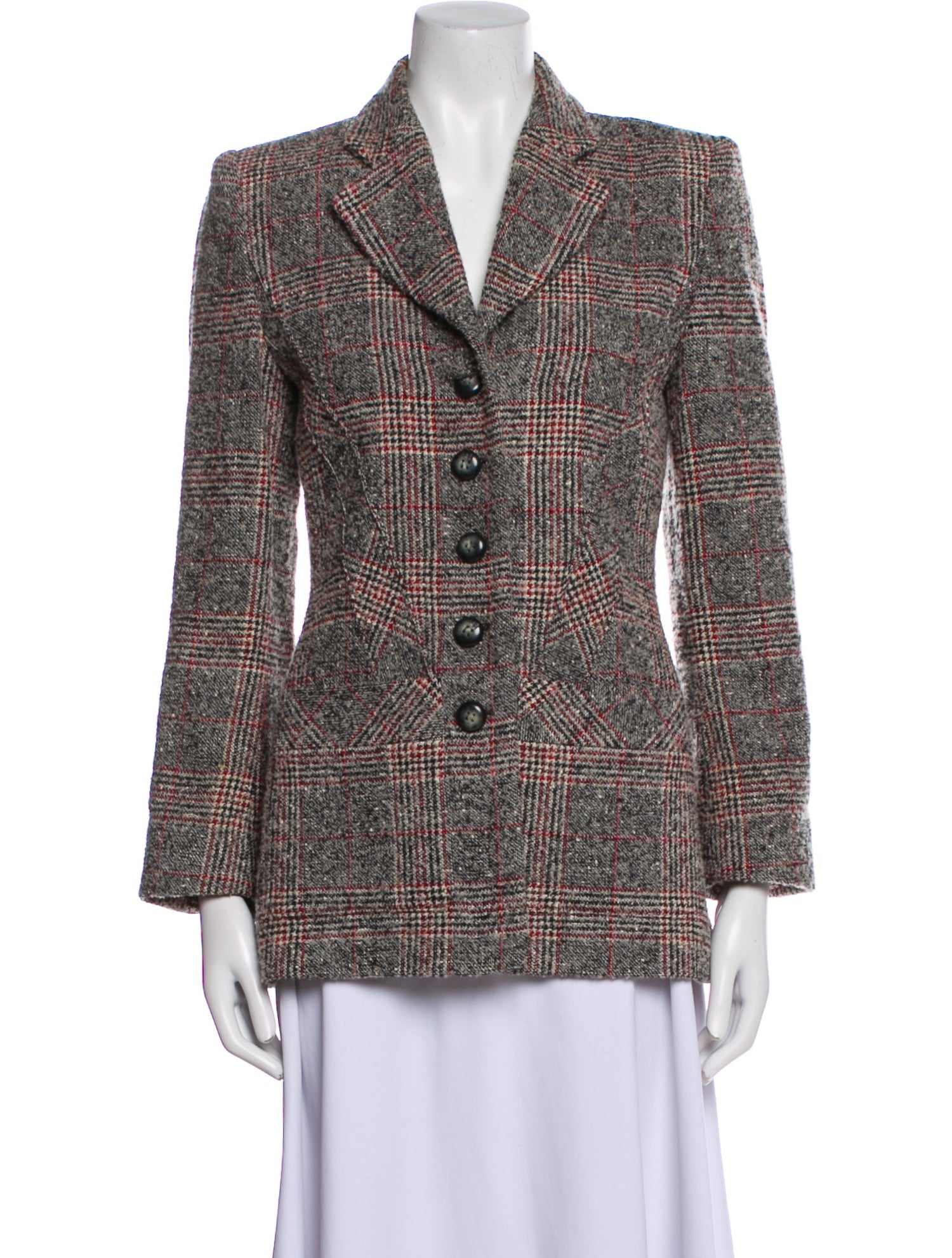 Sonia Rykiel Vintage Plaid Print Blazer