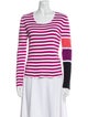 Sonia Rykiel Striped Scoop Neck Sweater