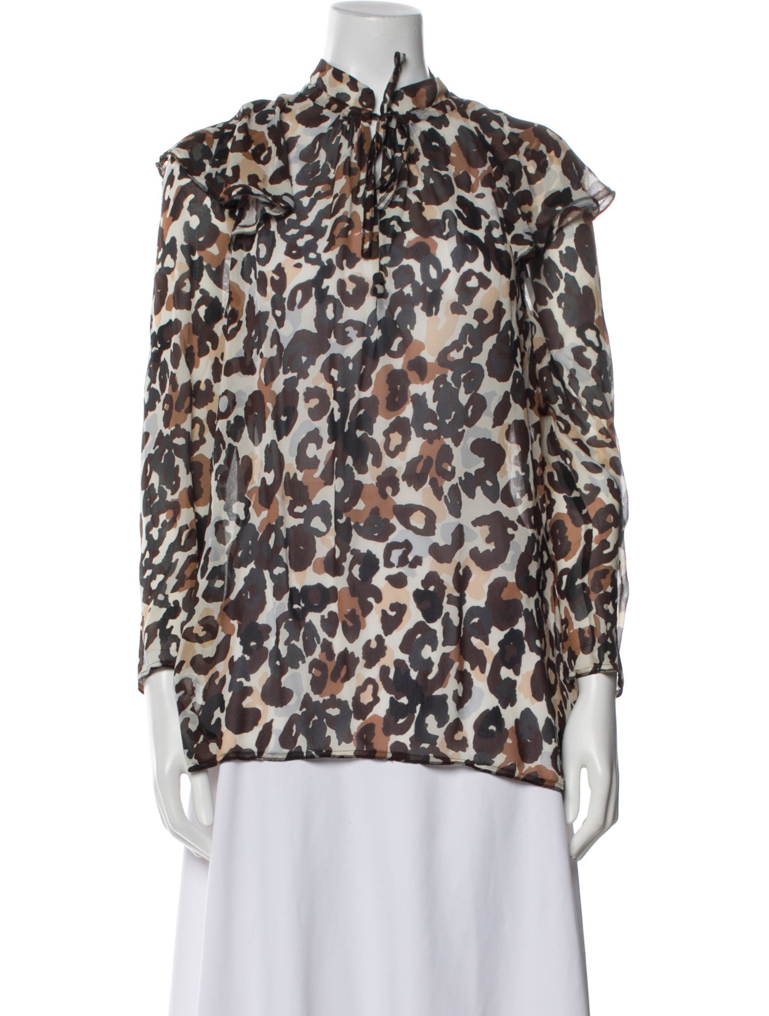Sonia Rykiel Silk Animal Print Blouse