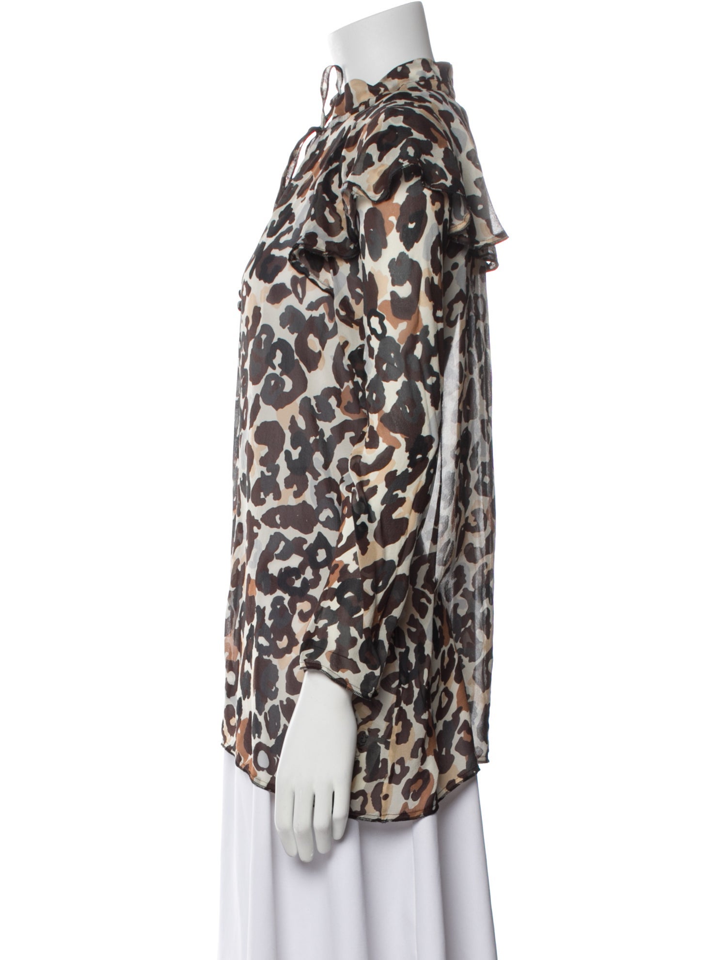 Sonia Rykiel Silk Animal Print Blouse